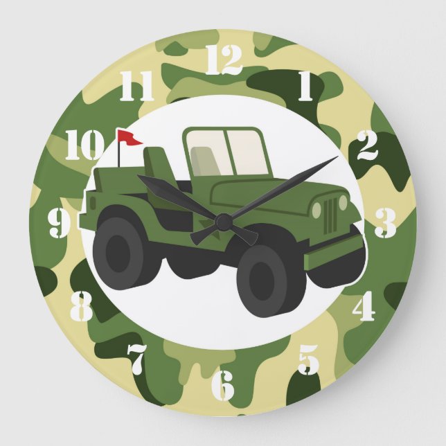 Relógio Grande Veículo Militar de Camo do Exército (Frente)