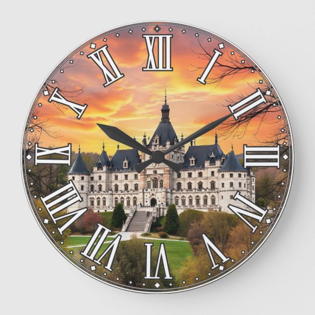 Relógio Grande Velho castelo majestoso (Frente)