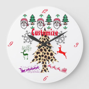 Relógio Grande Velho Natal Aleatório Mishmash Thunder_Cove