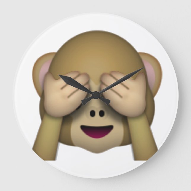 Relógio Grande Ver Sem Macaco Mau - Emoji (Frente)