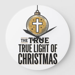 Relógio Grande Verdadeira Luz do Natal Enfeite Cristão Vintage