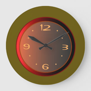 Relógio Grande Verde Atmosférico com Efeitos de Iluminação Vermel