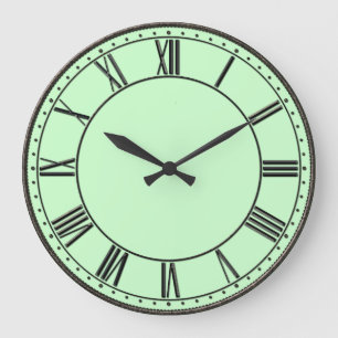 Relógio Grande Verde com Numeração Romana de Imagem Negra