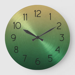 Relógio Grande Verde Elegante a Gradiente de Ombre Dourado