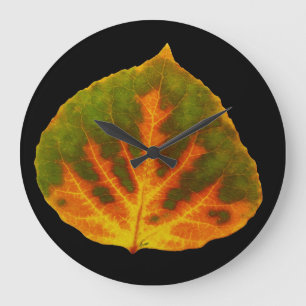 Relógio Grande Verde Laranja e Amarelo Aspen Folha #1