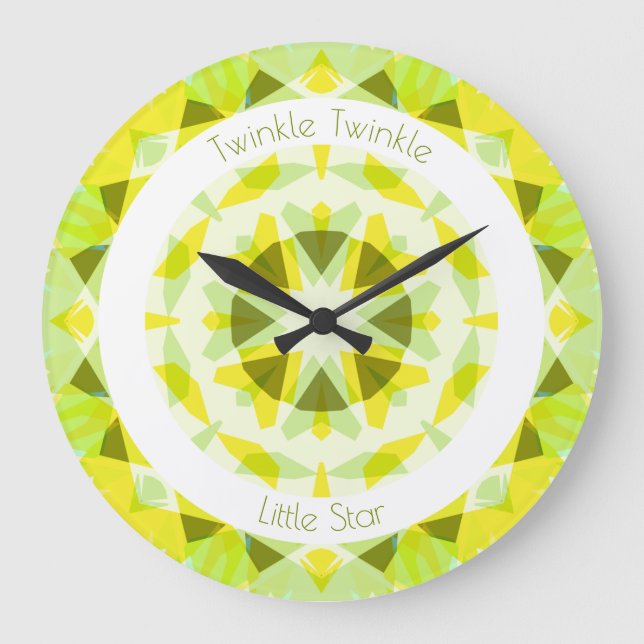 Relógio Grande Verde limão Amarelo Twinkle Pequeno Estrelo de Beb (Frente)