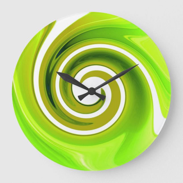 Relógio Grande Verde limão Wall Clock (Frente)