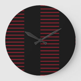 Relógio Grande Vermelho e Preto em Faixa