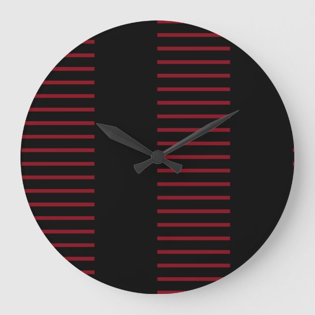 Relógio Grande Vermelho e Preto em Faixa (Frente)