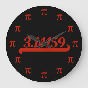 Relógio Grande Vermelho Pi de Equipe