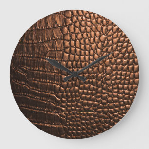 Relógio Grande Vestido: textura de couro crocodilo.