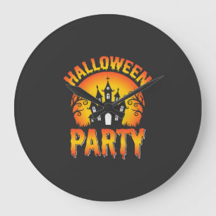 Relógio Grande Vetor de Festa de Casa Assombrada de Halloween