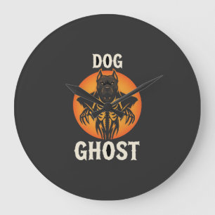 Relógio Grande Vetor de Terror de Halloween de Fantasma de Cachor