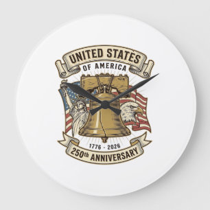 Relógio Grande Vetor Patriótico do 250º Aniversário dos Estados U