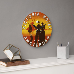 Relógio Grande Viagens Antigas, Hotel Victoria, Amsterdã, Holanda