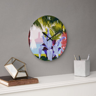 Relógio Grande Viagens vintage Art, Descubra Porto Rico!