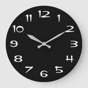 Relógio Grande Vibração Retro Preto e Branco