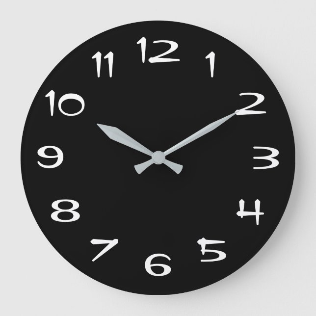 Relógio Grande Vibração Retro Preto e Branco (Frente)