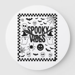 Relógio Grande Vibrações Assustadoras Halloween Retrô