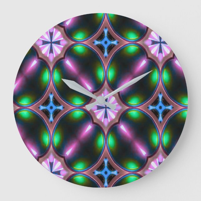 Relógio Grande Vibrant Modern Geometric Abstract (Frente)