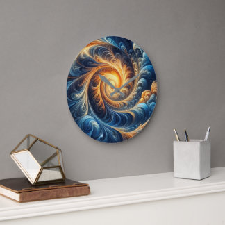 Relógio Grande Vibrant Spiral clock | Cosmic Flow Wall Art clock