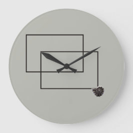 Relógio Grande Vida marinha japonesa monocromo neutro em bege lit