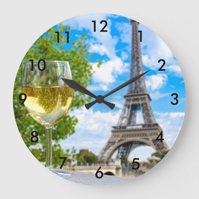 Relógio Grande Vidro de espuma em torre Eiffel (Frente)