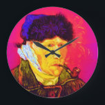 Relógio Grande Vincent Van Gogh - Autoretrato Bandage Pop Art<br><div class="desc">Óleo na canvas de 1889, este autorretrato mostrando o ouvido aterrado de Van Gogh e os olhos profundamente tristes, foi pintado um mês após sua queda em dezembro de 1888 quando ele cortou o seu próprio globo terrestre com uma lâmina a seguir a um argumento com seu colega, Paul Gauguin....</div>