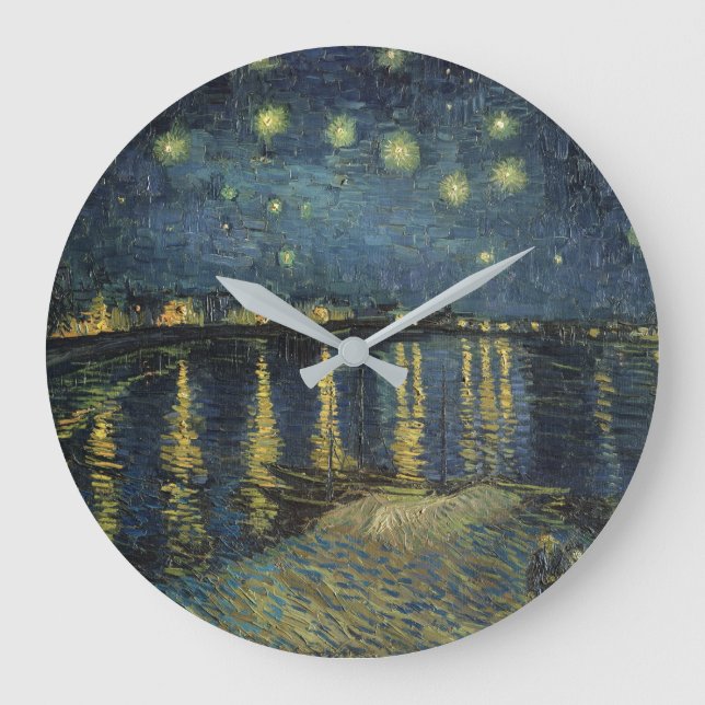Relógio Grande Vincent van Gogh | Starry Night Over the Rhone (Frente)