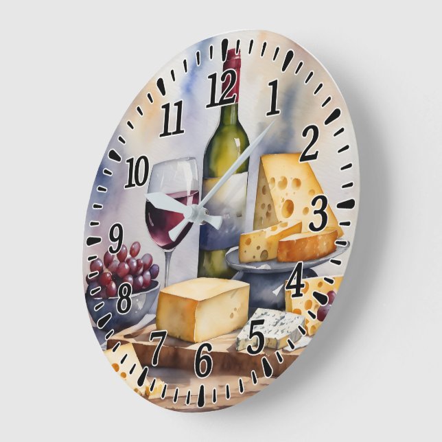 Relógio Grande Vinho & Queijo (Ângulo)