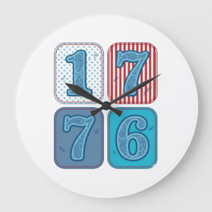 Relógio Grande Vintage 1776 Remendo Patriótico