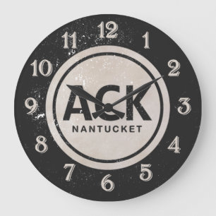 Relógio Grande Vintage ACK Nantucket Massachusetts Beach Tag