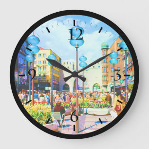 Relógio Grande Vintage Alemanha Munique Towngate Karistor