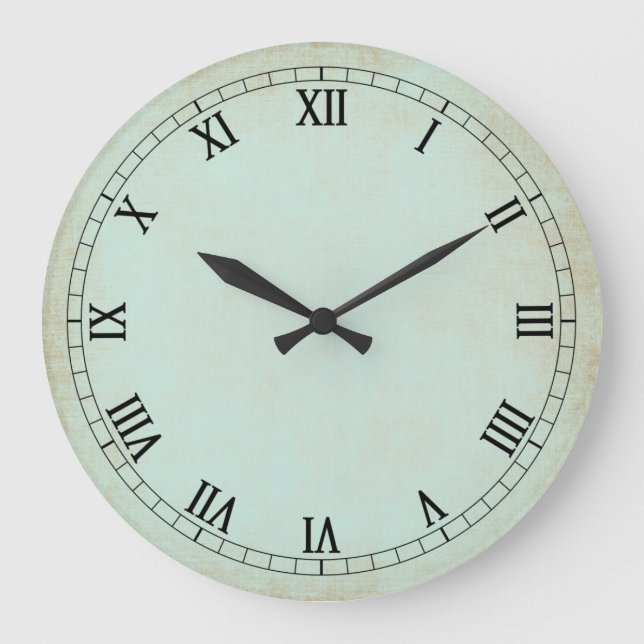 Relógio Grande Vintage Aqua Cream Wall Clock (Frente)
