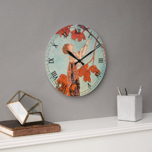 Relógio Grande Vintage Art Deco, Pássaro Voador de George Barbie