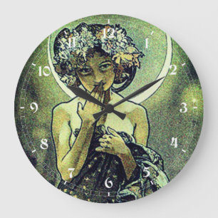 Relógio Grande Vintage Art Nouveau A Lua de Mucha