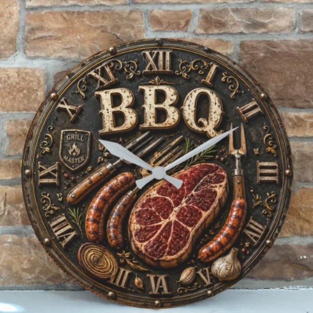 Relógio Grande Vintage Barbecue Pitmaster Gift Sausage Kitchen  (Criador carregado)