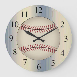 Relógio Grande Vintage Blue Baseball Wall Clock
