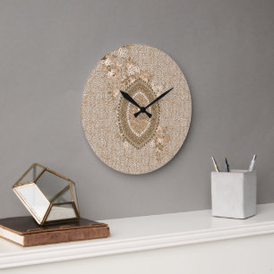 Relógio Grande Vintage Botanical Wall Decor para Casa ou Escritór