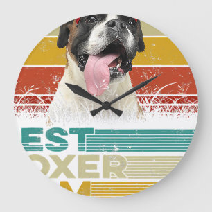 Relógio Grande Vintage Boxer Dog Animais Sobreviveram Pet Proprie