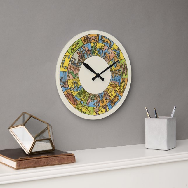 Relógio Grande Vintage Celestial, Roda Zodiac Astrológica (Escritório)