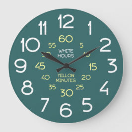 Relógio Grande Vintage Chalkboard Learn to Tell Time Classroom