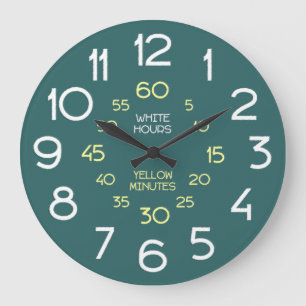 Relógio Grande Vintage Chalkboard Learn to Tell Time Classroom