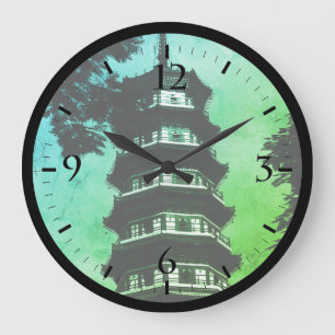 Relógio Grande Vintage China Canton the florery pagoda Large Cloc