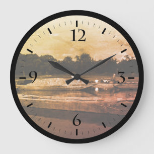 Relógio Grande Vintage China Guilin Cormorer Pescador Grande Clo