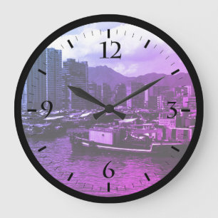 Relógio Grande Vintage China, Hong Kong, embarcações domésticas R