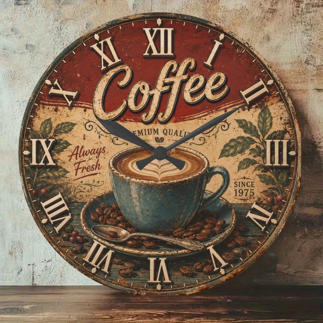 Relógio Grande Vintage Coffee  (Criador carregado)
