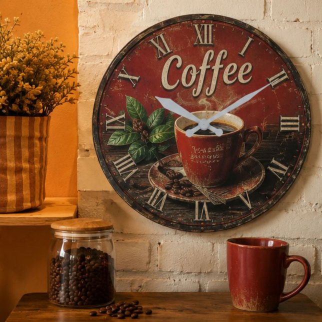 Relógio Grande Vintage Coffee (Criador carregado)