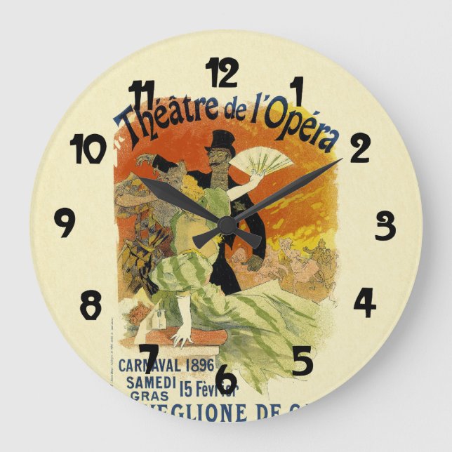 Relógio Grande Vintage Dance Hall Carnaval Poster Art (Frente)