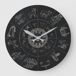 Relógio Grande Vintage Dark Horoscope Astrologia Zodiac Sinal